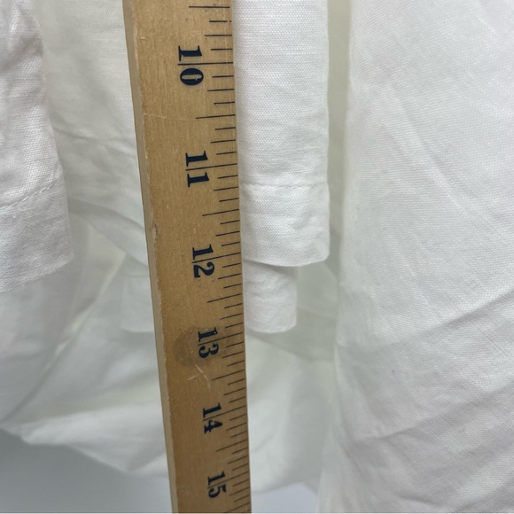 J. Crew | Ruffle Deep V-Neck Beach Linen Blend Dress Style #L7450 Sz M - Picture 14 of 15